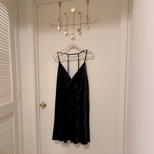Strappy black Velvet mini dress